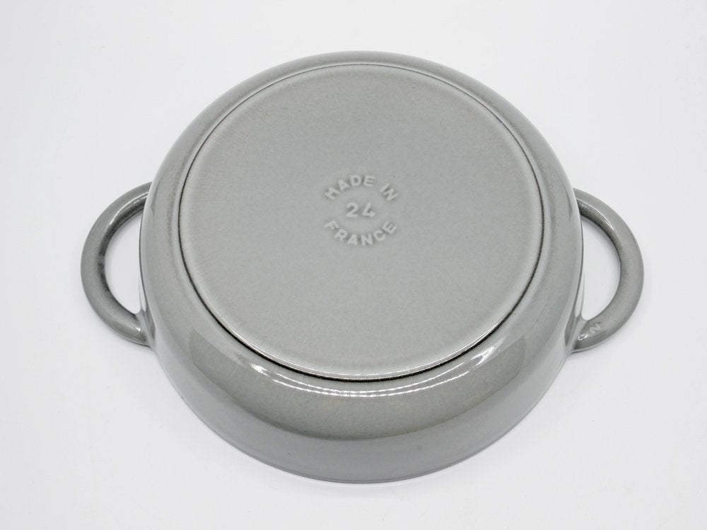 ストウブ STAUB ニダベイユ ソテーパン 両手鍋 ホーロー鍋 24cm グレー IH対応 フランス ●