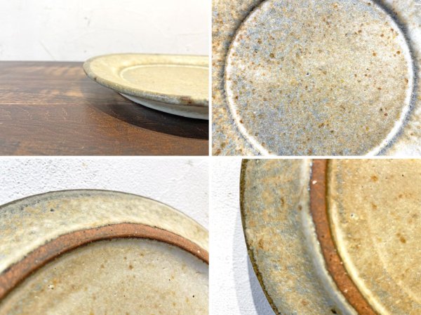 大沼 道行 リム皿 器 ワラ灰 織部焼 現代作家 ★