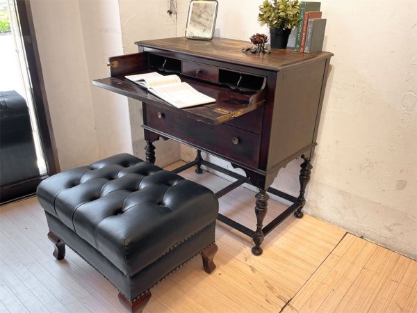 イギリス ビンテージ UK Vintage チェストライティングビューロー 3dr Chest Writing bureau バルボスレッグ アンティーク ★