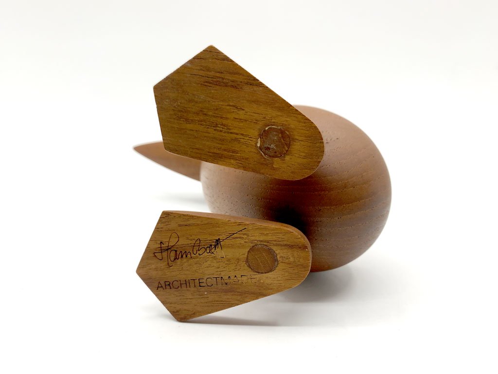 アーキテクトメイド Architectmade ダック Duck チーク無垢材 オブジェ ペーパーウェイト ハンス・ボーリン Hans Bolling デンマーク 北欧雑貨 ●
