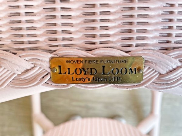 ロイドルーム LLOYD LOOM ダイニングテーブル DINING TABLE No.7130 シェルピンク ラウンド Φ92cm 英国カントリー 定価￥107,800- ●