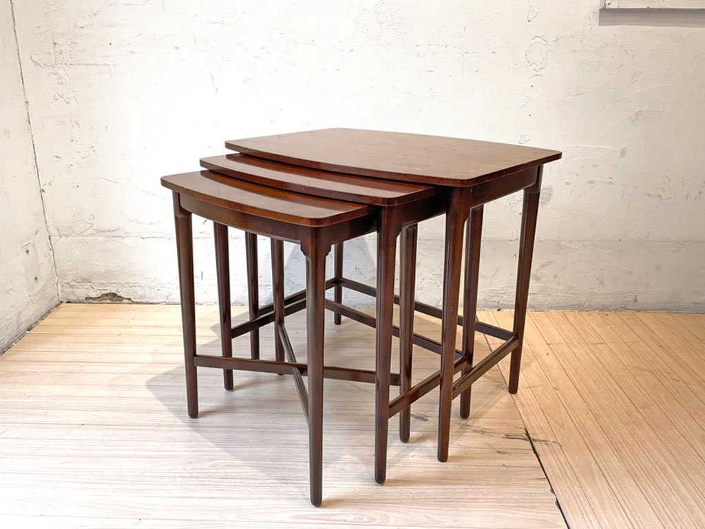 イギリス ビンテージ UK Vintage ネストテーブル Nested table サイドテーブル 3table set 入れ子 英国 ★