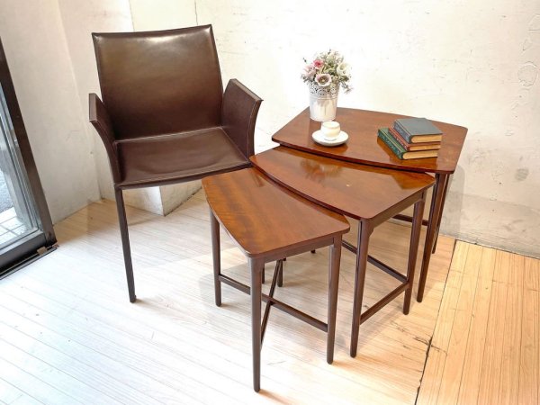 イギリス ビンテージ UK Vintage ネストテーブル Nested table サイドテーブル 3table set 入れ子 英国 ★