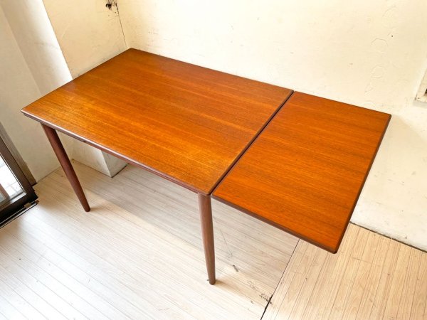 デンマークビンテージ Danish Vintage エクステンション ダイニングテーブル チーク材 伸長式 北欧家具 ★