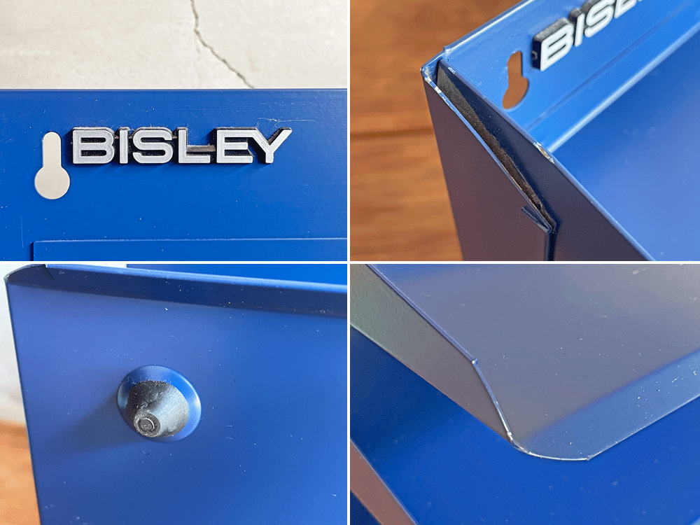 ビスレー BISLEY レターラック LETTER RACK 3段 ブルー 分別棚 仕分棚 壁掛け可 オフィス家具 英国 ♪