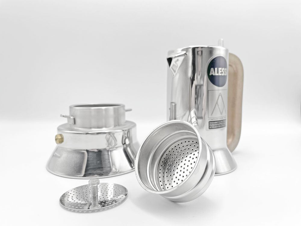 アレッシィ ALESSI 9090/3 エスプレッソメーカー 3CUP IH対応 リチャード・サパー Richard Sapper 定価26,400円 MoMA ◎