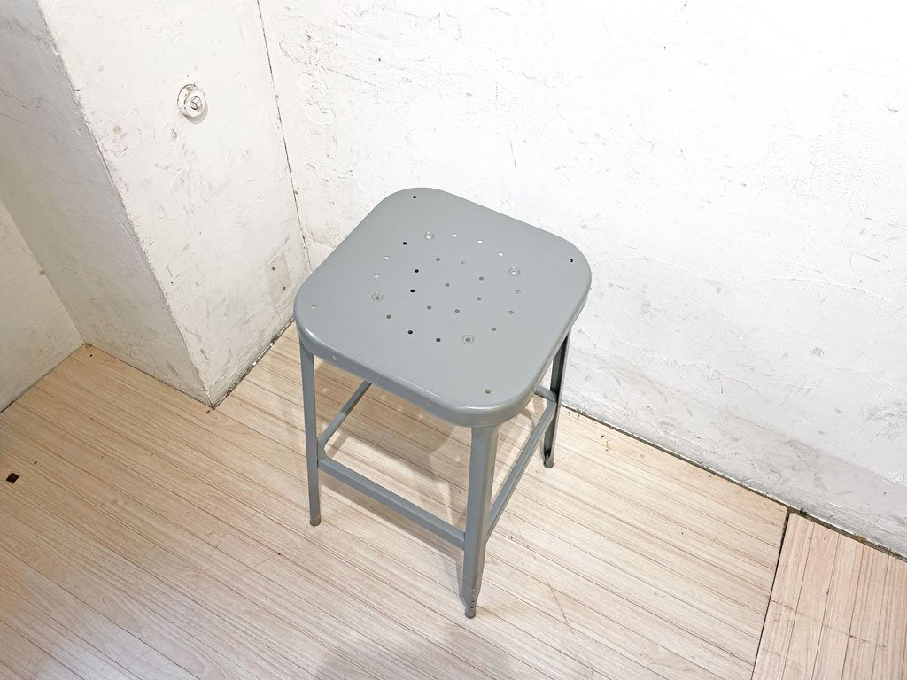 リオン LYON ファクトリースツール Factory Stool Lサイズ グレイ ハイスツール パシフィックファニチャーサービス取扱 P.F.S Dove gray 廃盤 ★