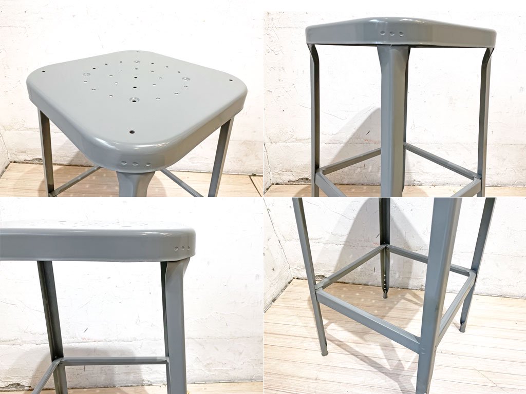 リオン LYON ファクトリースツール Factory Stool Lサイズ グレイ ハイスツール パシフィックファニチャーサービス取扱 P.F.S Dove gray 廃盤 ★