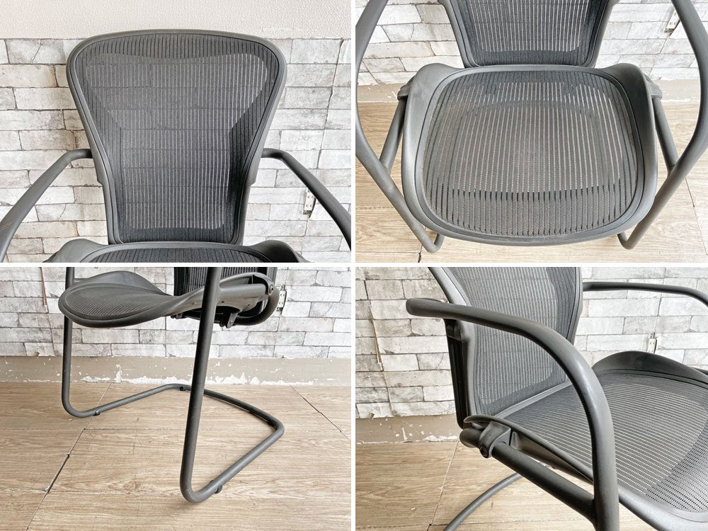 ハーマンミラー Herman Miller アーロン サイドチェア Aeron Side Chair クラシック カーボン Bサイズ カンティレバー 廃盤 参考定価\100,440- ●