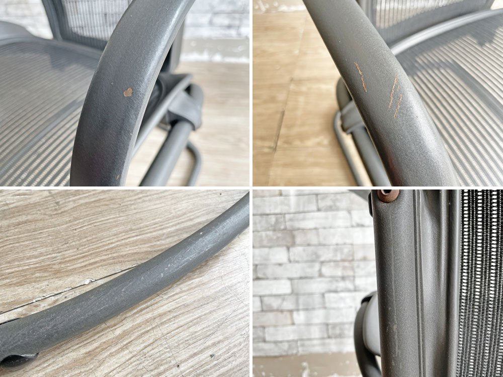 ハーマンミラー Herman Miller アーロン サイドチェア Aeron Side Chair クラシック カーボン Bサイズ カンティレバー 廃盤 参考定価\100,440- ●