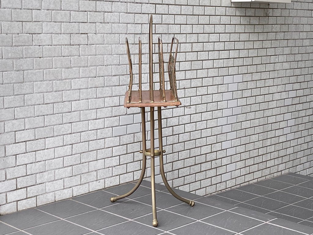 UK アンティーク UK Antique エドワーディアン マガジンラック EDWARDIAN REVOLVING MAGAZINE RACK 真鍮 1880年代 ビンテージ 英国 ■