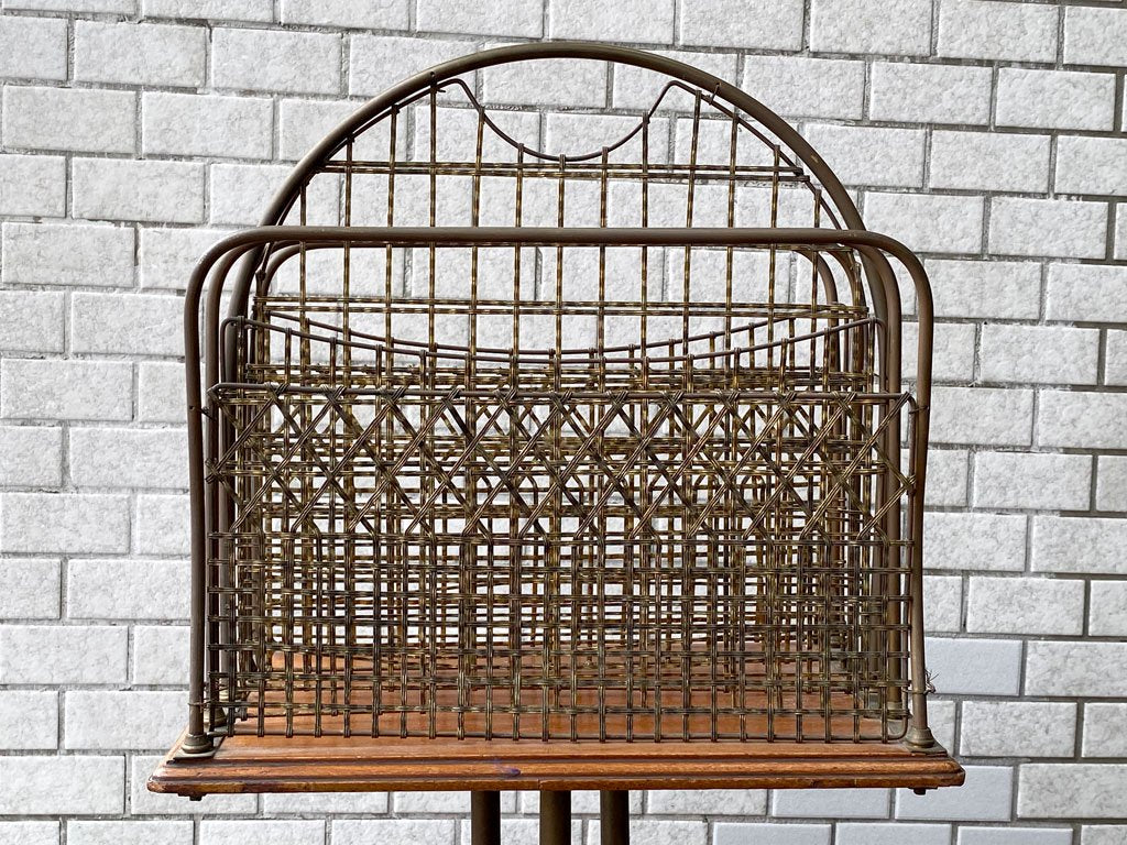 UK アンティーク UK Antique エドワーディアン マガジンラック EDWARDIAN REVOLVING MAGAZINE RACK 真鍮 1880年代 ビンテージ 英国 ■