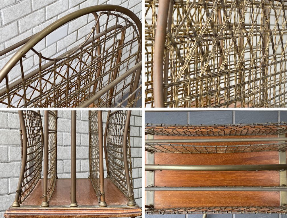 UK アンティーク UK Antique エドワーディアン マガジンラック EDWARDIAN REVOLVING MAGAZINE RACK 真鍮 1880年代 ビンテージ 英国 ■