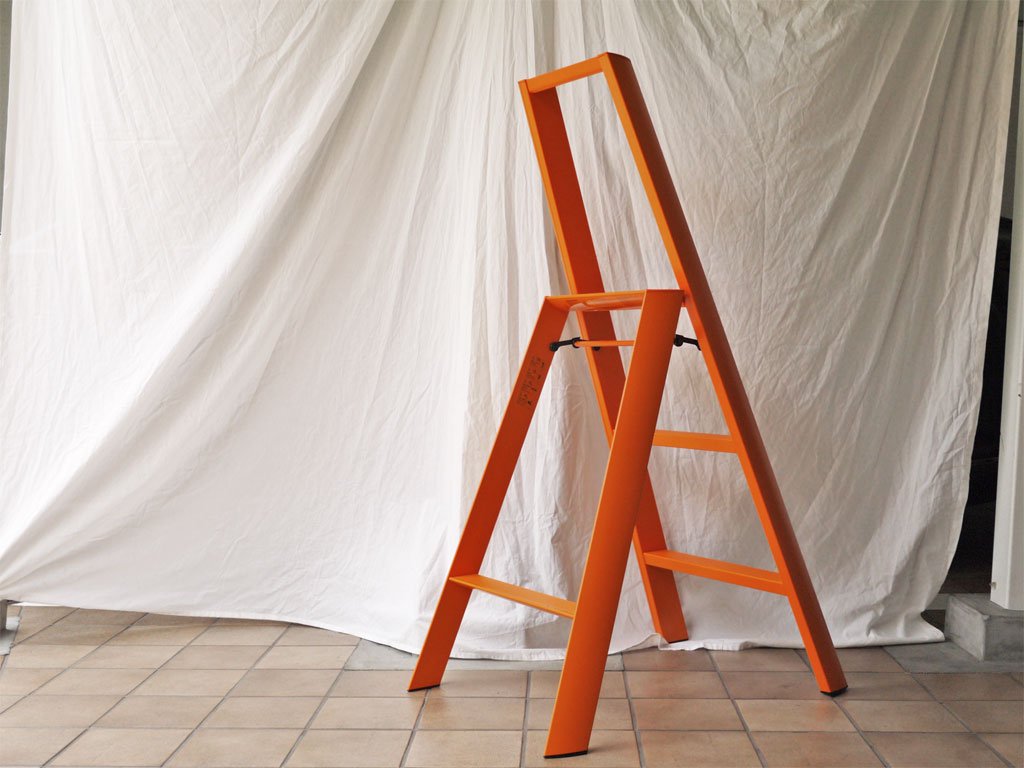 メタフィス METAPHYS × 長谷川工業 Hasegawa ルカ―ノ Lucano 3ステップ オレンジ ステップスツール 脚立 踏み台 グッドデザイン賞 ◇