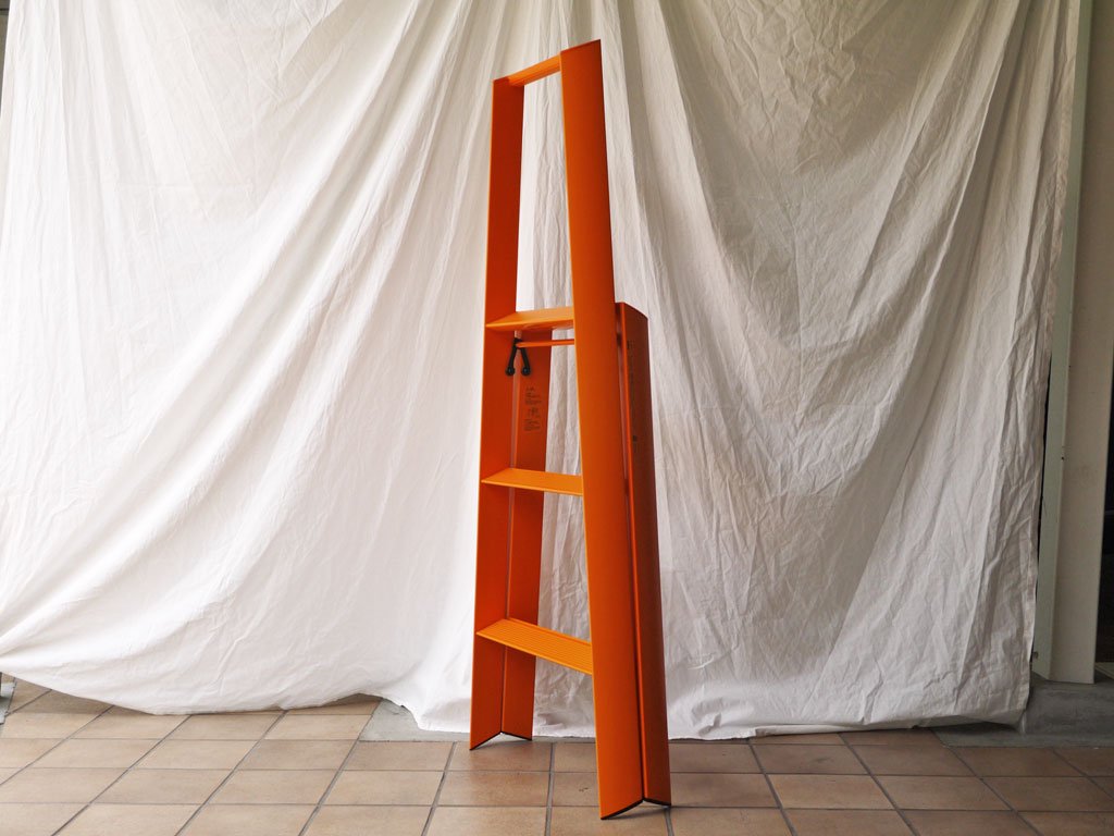 メタフィス METAPHYS × 長谷川工業 Hasegawa ルカ―ノ Lucano 3ステップ オレンジ ステップスツール 脚立 踏み台 グッドデザイン賞 ◇