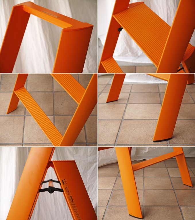 メタフィス METAPHYS × 長谷川工業 Hasegawa ルカ―ノ Lucano 3ステップ オレンジ ステップスツール 脚立 踏み台 グッドデザイン賞 ◇