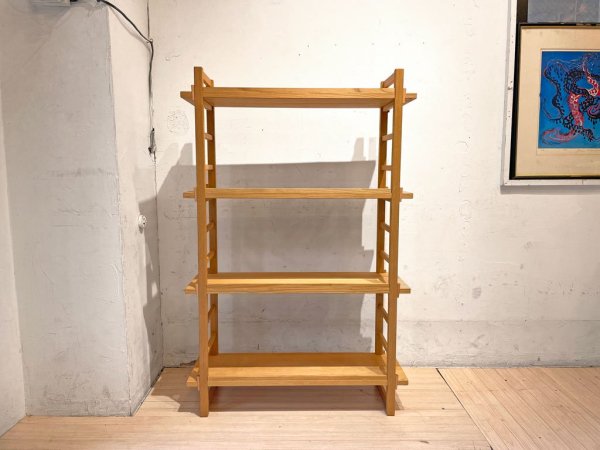 オークヴィレッジ Oak Village キグミ シェルフ Kigumi shelf 楔シェルフ オーク材 ナチュラル 楢無垢材 飾り棚 本棚 ★