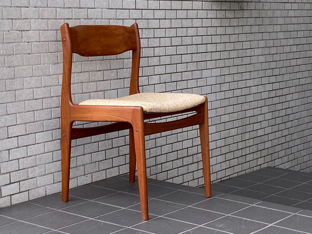 ケーディーファニチャー K.D. FURNITURE by SUN FURNITURE チーク材 ダイニングチェア ファブリック 北欧ビンテージスタイル Ａ ■