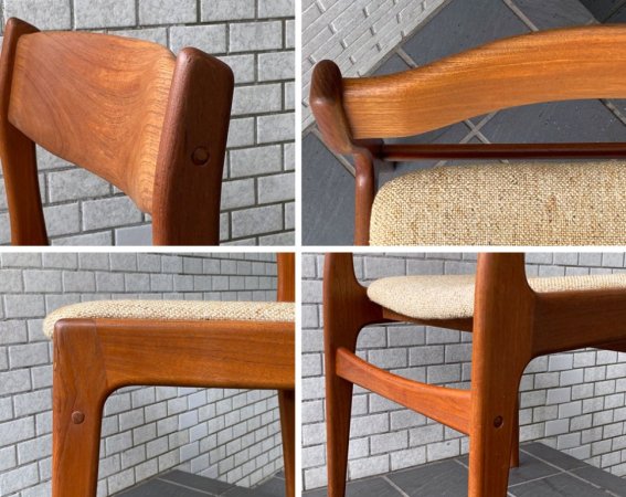 ケーディーファニチャー K.D. FURNITURE by SUN FURNITURE チーク材 ダイニングチェア ファブリック 北欧ビンテージスタイル Ｂ ■