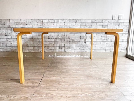 アルテック artek 84 Table スクエア ダイニングテーブル ラミネート天板 ライトグレー バーチ材 120×120cm アルヴァ・アアルト フィンランド 廃番 ●