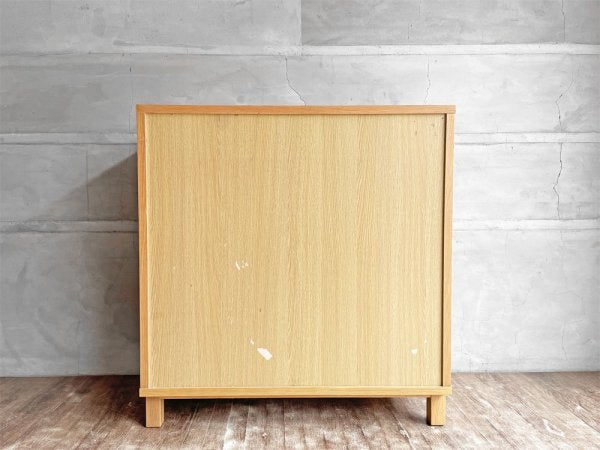 無印良品 MUJI 木製キャビネット 食器棚 カップボード ガラス扉 タモ材 W80cm 廃番 ♪