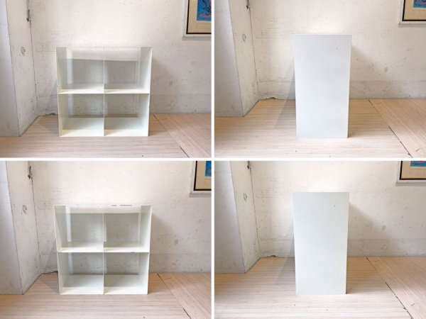 ミニマルデザイン スチールシェルフ Steel shelf 2列2段 ディスプレイラック オープンシェルフ 背板付き 店舗什器 ★