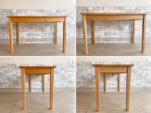 無印良品 MUJI タモ材 パーソナルデスク 机 引出し付 袖机 デスクワゴン付 ナチュラル 廃番 定価￥35,000- ●