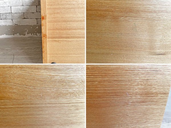 無印良品 MUJI タモ材 パーソナルデスク 机 引出し付 袖机 デスクワゴン付 ナチュラル 廃番 定価￥35,000- ●
