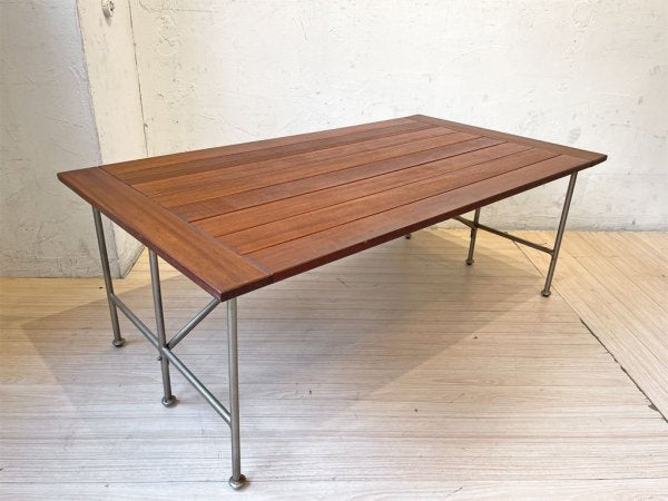 インダストリアルデザイン Industrial Design 鉄脚 × 木製 天板 6レッグ アーキテクトデザイン センターテーブル ★