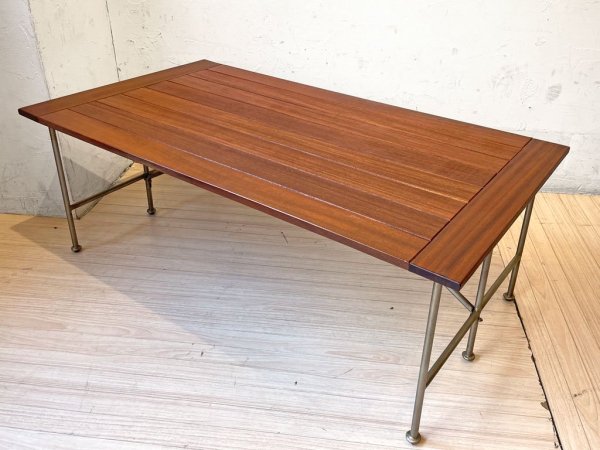 インダストリアルデザイン Industrial Design 鉄脚 × 木製 天板 6レッグ アーキテクトデザイン センターテーブル ★