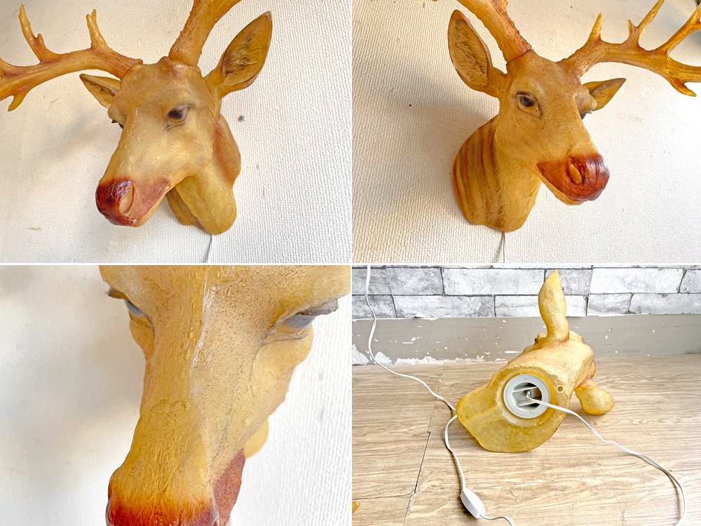 ディア ウォールランプ DEER HEAD WALL LAMP 鹿 壁掛け照明 FRP製 オブジェ インテリア ●