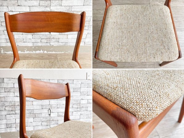 ケーディーファニチャー K.D. FURNITURE by SUN FURNITURE チーク材 ダイニングチェア ファブリック 北欧ビンテージスタイル A ●