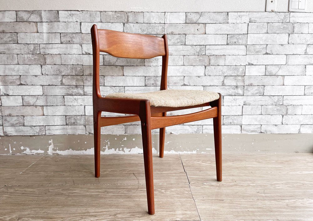 ケーディーファニチャー K.D. FURNITURE by SUN FURNITURE チーク材 ダイニングチェア ファブリック 北欧ビンテージスタイル B ●