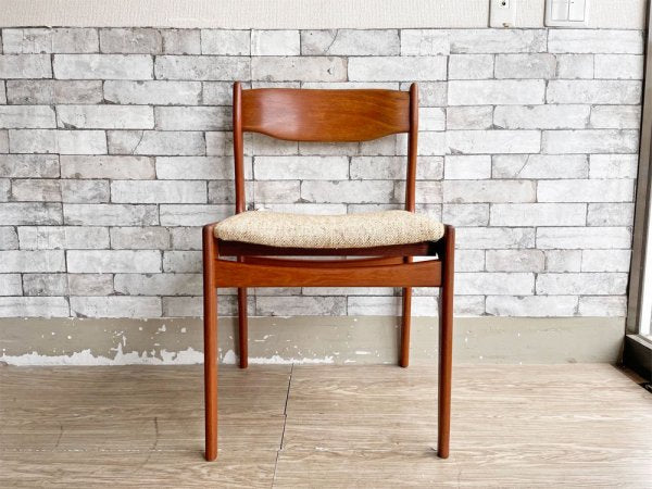 ケーディーファニチャー K.D. FURNITURE by SUN FURNITURE チーク材 ダイニングチェア ファブリック 北欧ビンテージスタイル B ●