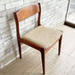 ケーディーファニチャー K.D. FURNITURE by SUN FURNITURE チーク材 ダイニングチェア ファブリック 北欧ビンテージスタイル B ●