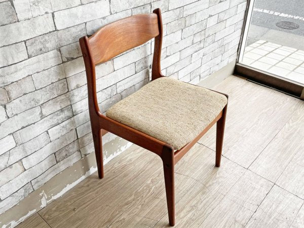 ケーディーファニチャー K.D. FURNITURE by SUN FURNITURE チーク材 ダイニングチェア ファブリック 北欧ビンテージスタイル B ●