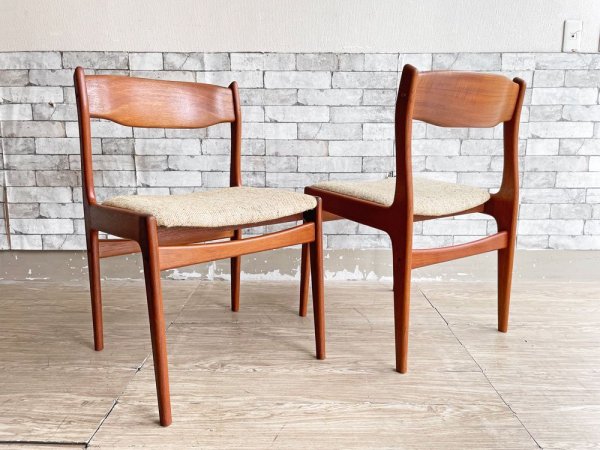 ケーディーファニチャー K.D. FURNITURE by SUN FURNITURE チーク材 ダイニングチェア ファブリック 北欧ビンテージスタイル B ●