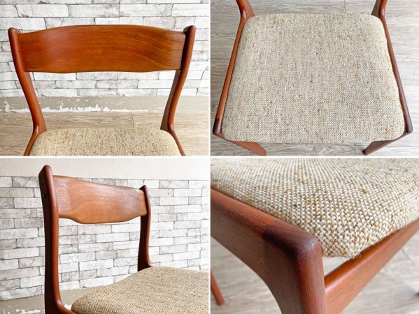 ケーディーファニチャー K.D. FURNITURE by SUN FURNITURE チーク材 ダイニングチェア ファブリック 北欧ビンテージスタイル B ●