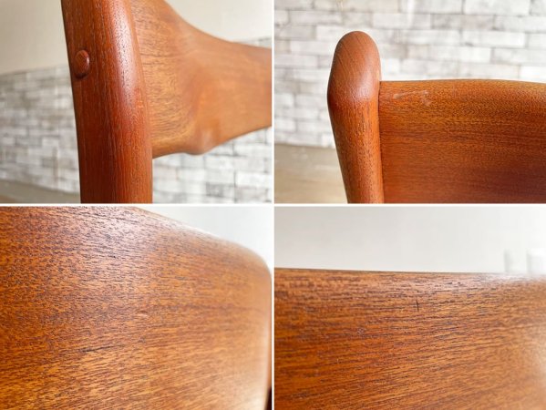 ケーディーファニチャー K.D. FURNITURE by SUN FURNITURE チーク材 ダイニングチェア ファブリック 北欧ビンテージスタイル B ●