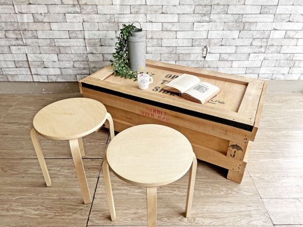 インダストリアルスタイル Industrial Style 輸送用 ウッドボックス 木箱 W114cm ローテーブル 収納ボックス 店舗什器 ●
