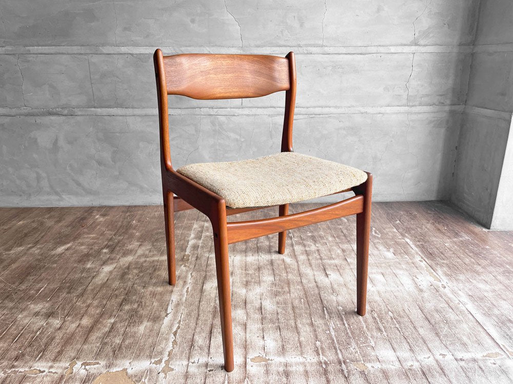 ケーディーファニチャー K.D. FURNITURE by SUN FURNITURE チーク材 ダイニングチェア ファブリック 北欧ビンテージスタイル A ♪