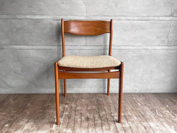ケーディーファニチャー K.D. FURNITURE by SUN FURNITURE チーク材 ダイニングチェア ファブリック 北欧ビンテージスタイル A ♪