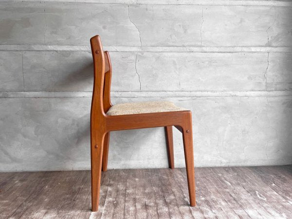 ケーディーファニチャー K.D. FURNITURE by SUN FURNITURE チーク材 ダイニングチェア ファブリック 北欧ビンテージスタイル A ♪