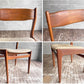 ケーディーファニチャー K.D. FURNITURE by SUN FURNITURE チーク材 ダイニングチェア ファブリック 北欧ビンテージスタイル A ♪