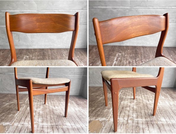 ケーディーファニチャー K.D. FURNITURE by SUN FURNITURE チーク材 ダイニングチェア ファブリック 北欧ビンテージスタイル A ♪