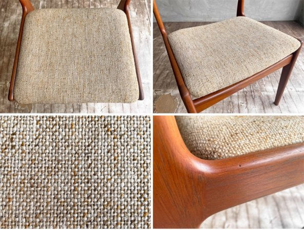 ケーディーファニチャー K.D. FURNITURE by SUN FURNITURE チーク材 ダイニングチェア ファブリック 北欧ビンテージスタイル A ♪