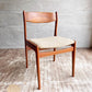 ケーディーファニチャー K.D. FURNITURE by SUN FURNITURE チーク材 ダイニングチェア ファブリック 北欧ビンテージスタイル B ♪