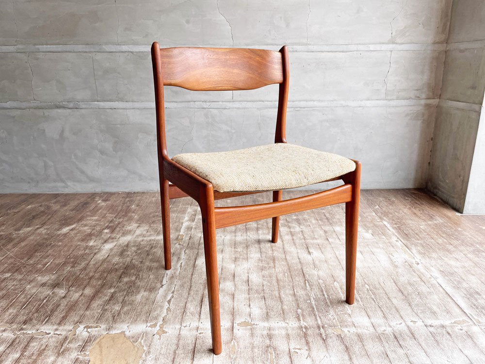 ケーディーファニチャー K.D. FURNITURE by SUN FURNITURE チーク材 ダイニングチェア ファブリック 北欧ビンテージスタイル B ♪