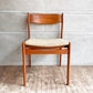 ケーディーファニチャー K.D. FURNITURE by SUN FURNITURE チーク材 ダイニングチェア ファブリック 北欧ビンテージスタイル B ♪