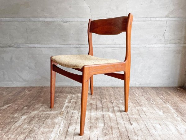 ケーディーファニチャー K.D. FURNITURE by SUN FURNITURE チーク材 ダイニングチェア ファブリック 北欧ビンテージスタイル B ♪
